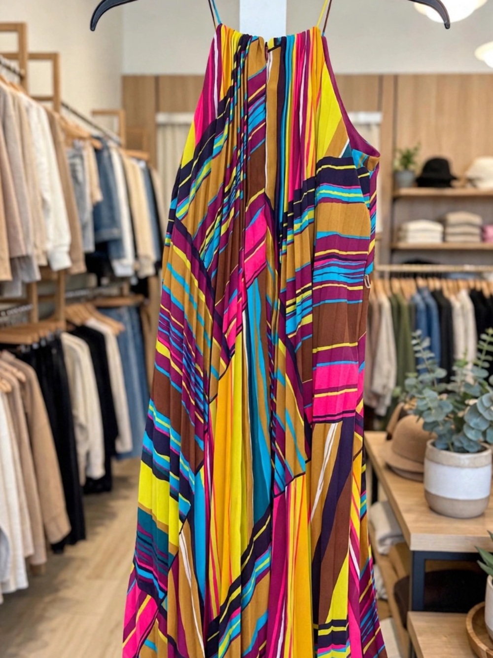 ✨ CALVIN KLEIN GORGEOUS VIBRANT MULTICOLOR STRIPED MAXI DRESS ✨